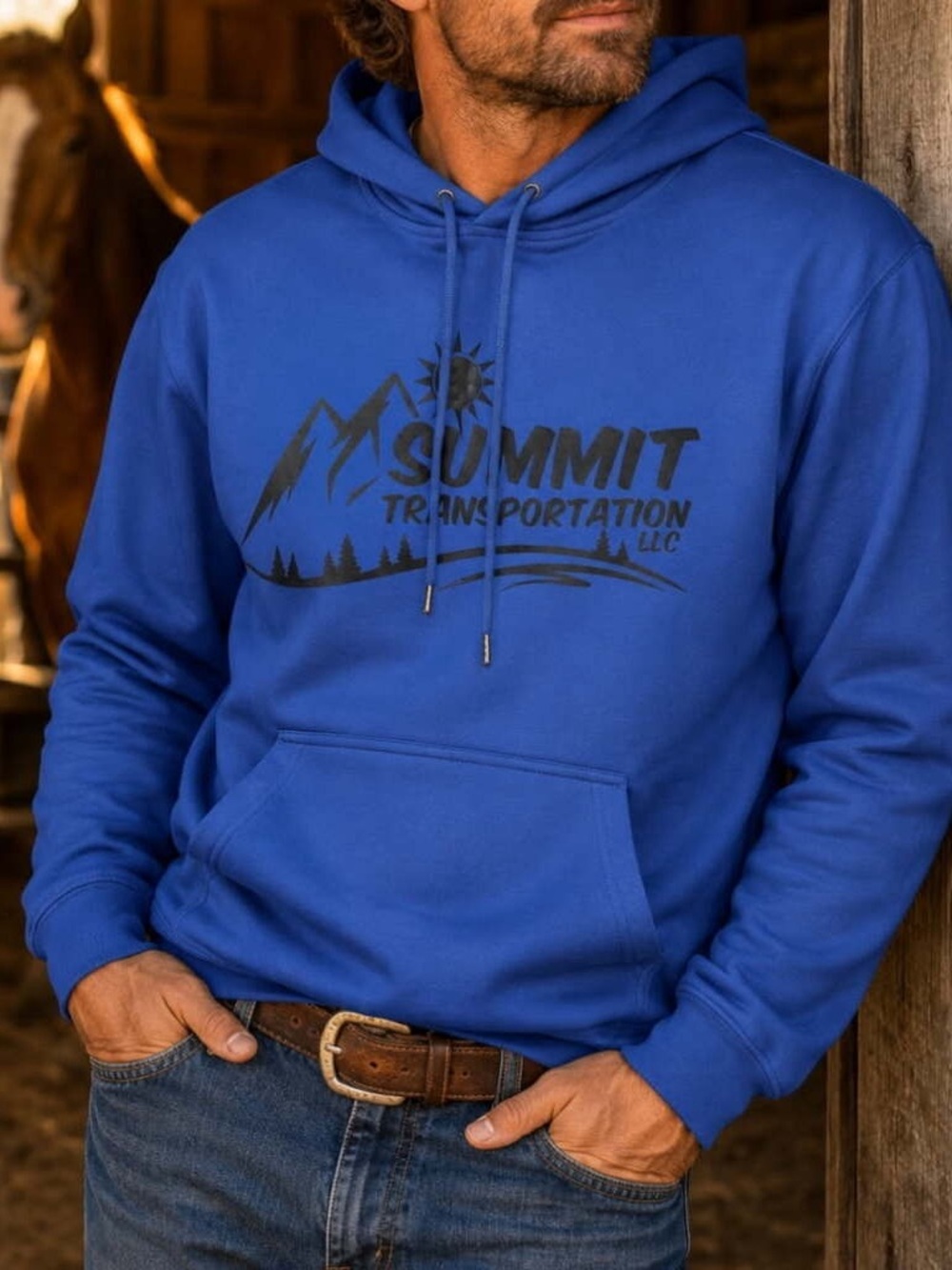 Summit Transportation Men's Large Blue Pullover Hoodie